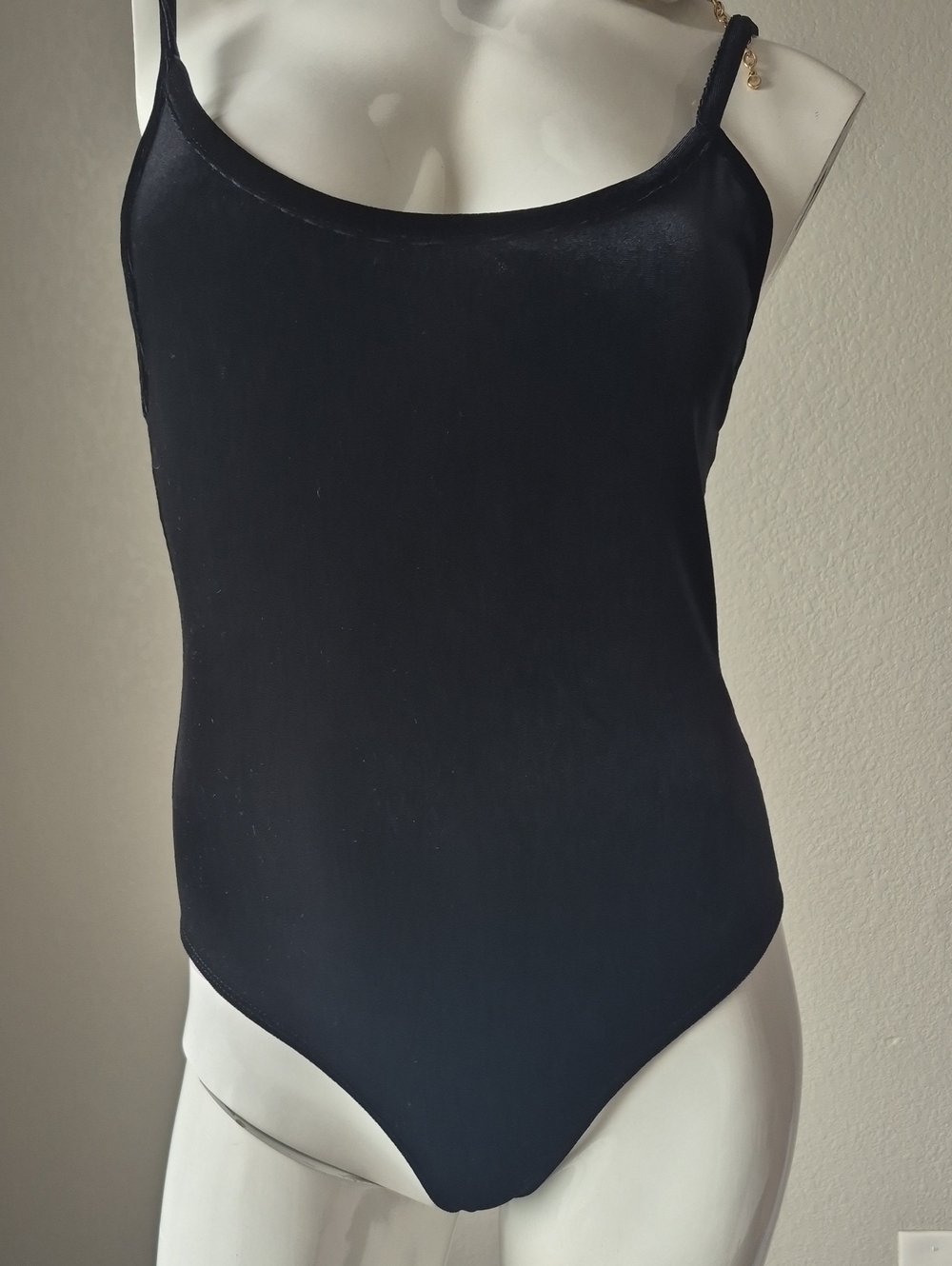 Forever 21 Black Satin Cami Bodysuit